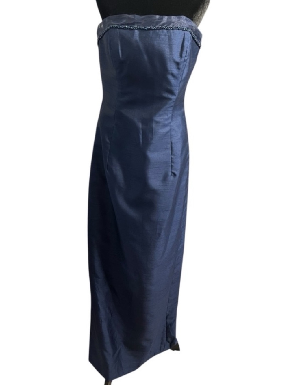David's Bridal Midnight Blue Strapless Gown 8